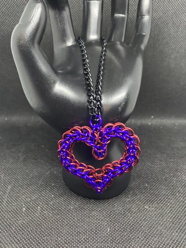 Heart ornament red purple