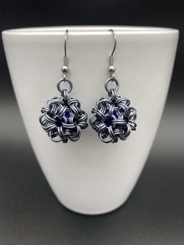 Dodecahedron Earrings Black Ice