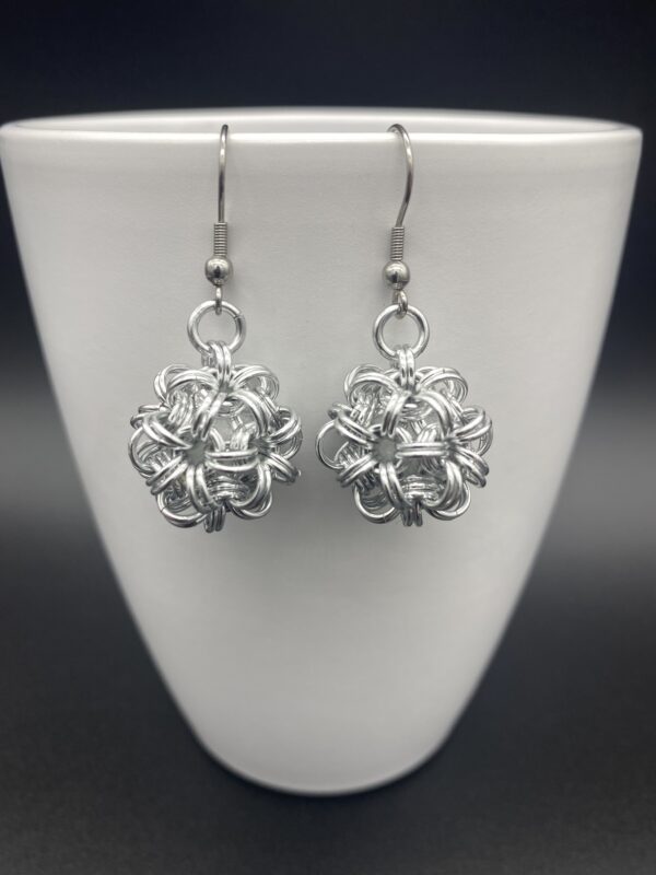 Dodecahedron Earrings Silver