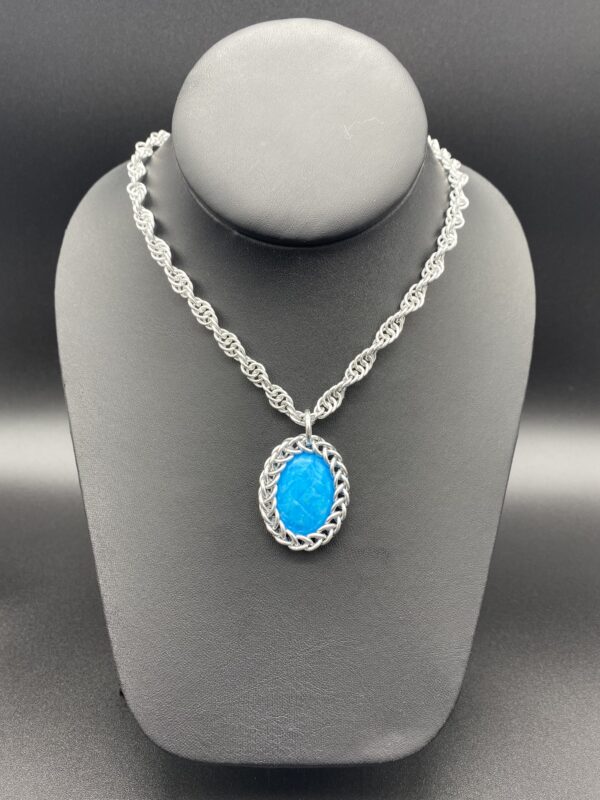 Necklace Bezel Turquoise Howlite Silver
