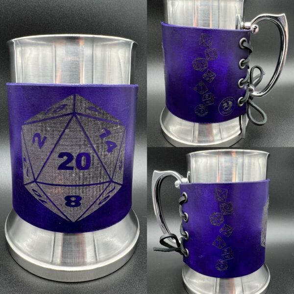 Dice Leather Wrapped Tankard - Image 2