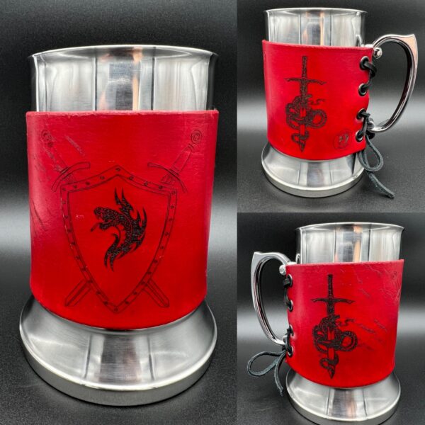 Serpent Shield Leather Wrapped Tankard - Image 2